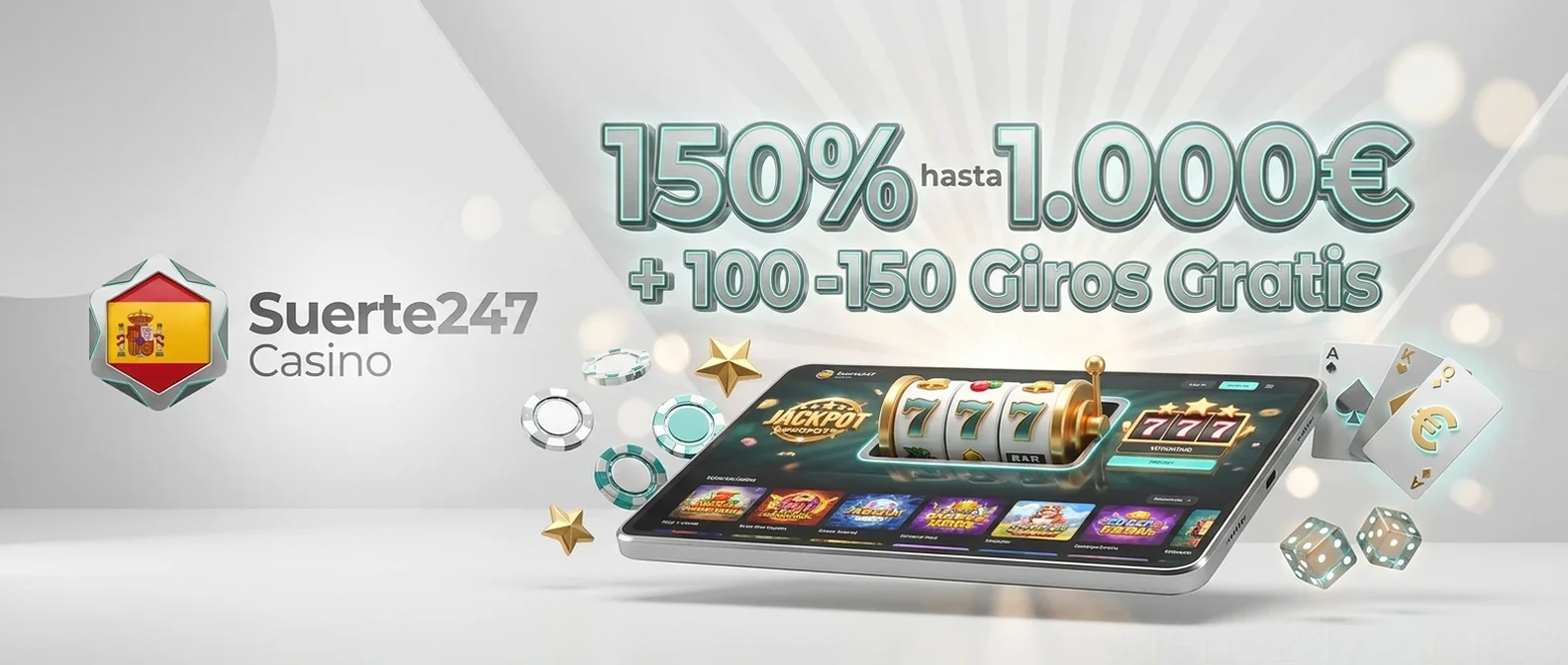150% hasta 1.000€ + 100-150 Giros Gratis